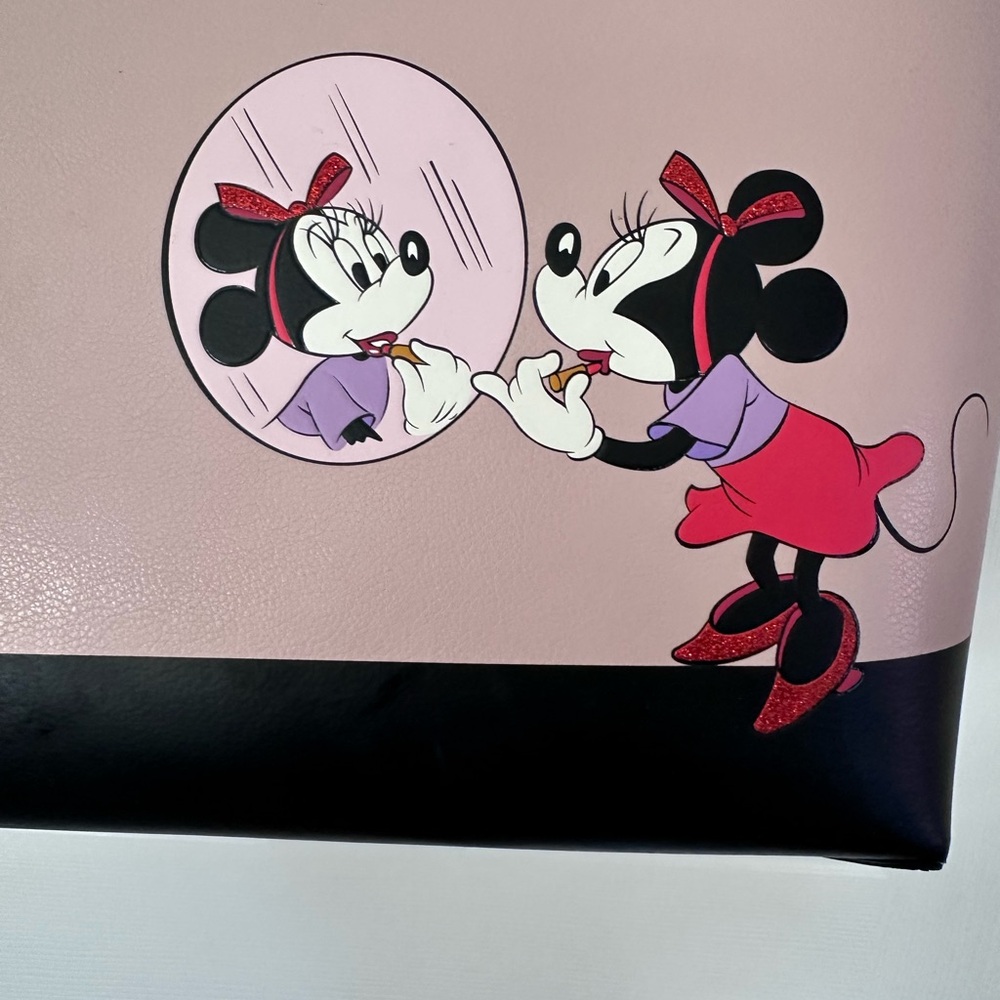 Kate Spade pink and black Minnie Mirror Tote with Red and Purple Accents - Picture 2 of 9